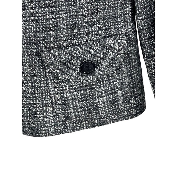 Ann Taylor Petites Womens Tweed Button-Up Blazer Jacket Black White  4P Business - Picture 7 of 9